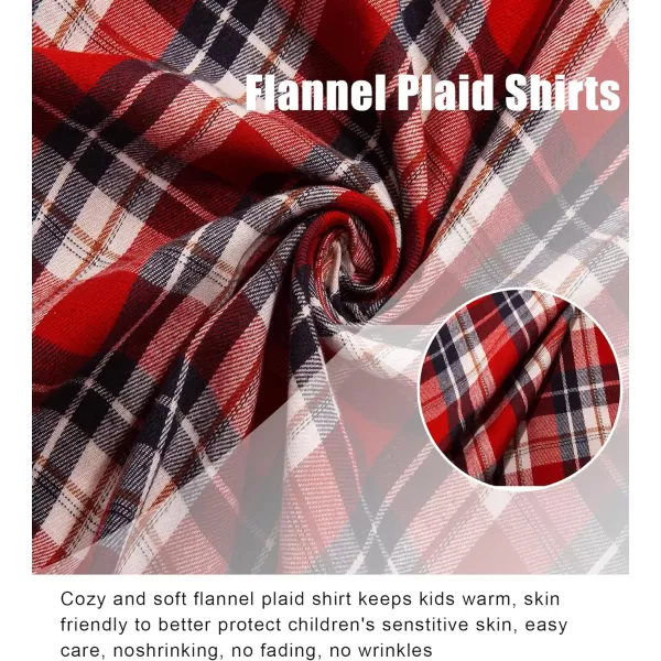 Boys Plaid Flannel Shirts Long Sleeve Casual Button Down Shirts Collared Fall Clothes