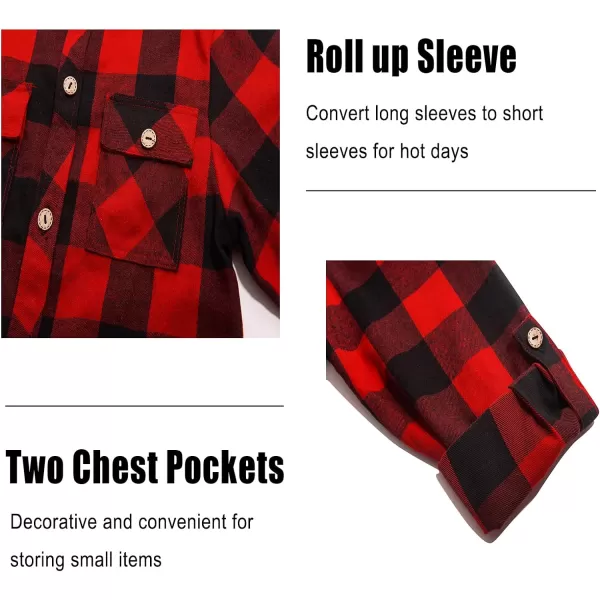Boys Plaid Flannel Shirts Long Sleeve Casual Button Down Shirts Collared Fall Clothes