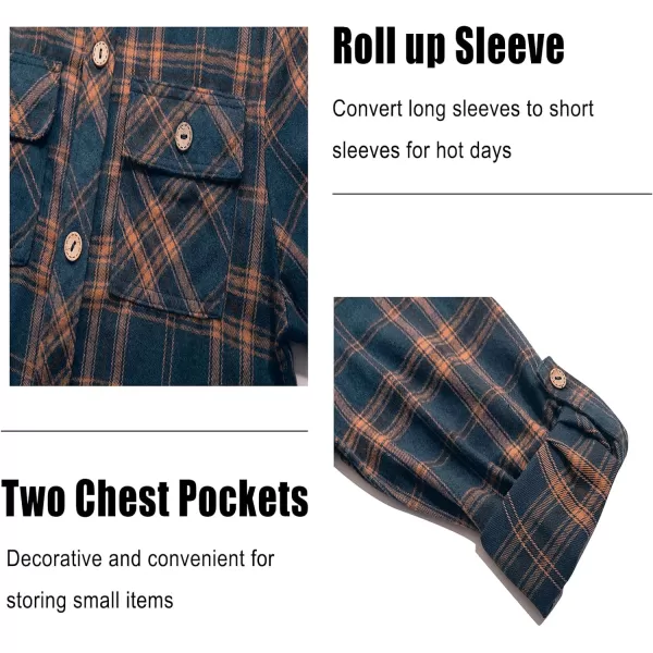 Boys Plaid Flannel Shirts Long Sleeve Casual Button Down Shirts Collared Fall Clothes