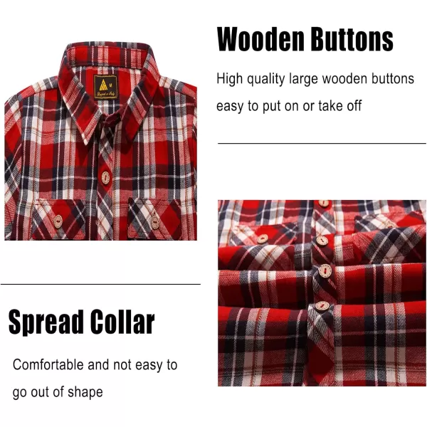Boys Plaid Flannel Shirts Long Sleeve Casual Button Down Shirts Collared Fall Clothes