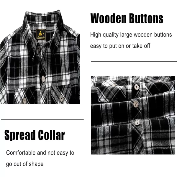 Boys Plaid Flannel Shirts Long Sleeve Casual Button Down Shirts Collared Fall Clothes
