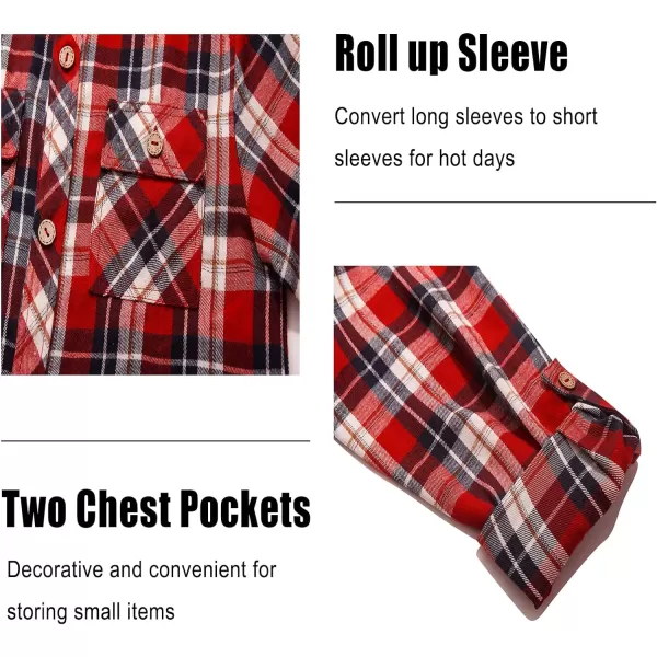 Boys Plaid Flannel Shirts Long Sleeve Casual Button Down Shirts Collared Fall Clothes