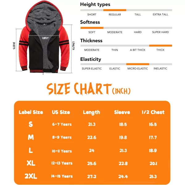GEEK LIGHTING Boys Sherpa Lined Hoodie Kids Fleece Sweatshirt Full Zip Hooded Jacket