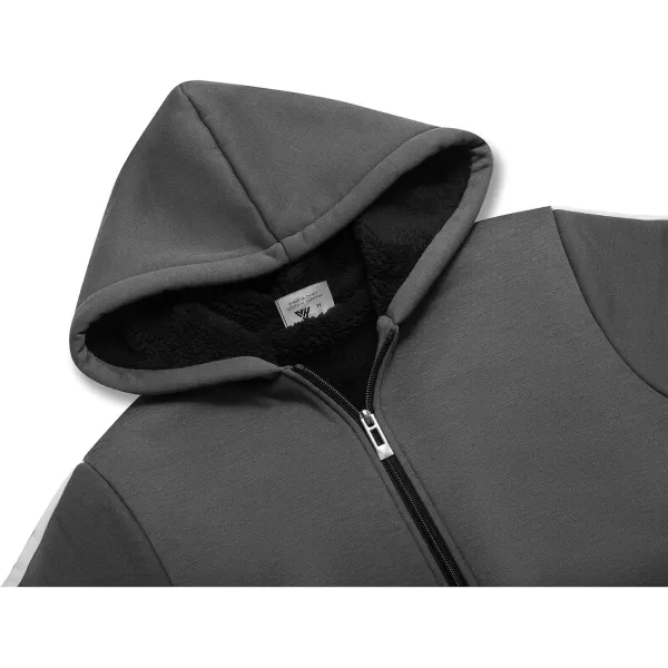 GEEK LIGHTING Boys Sherpa Lined Hoodie Kids Fleece Sweatshirt Full Zip Hooded Jacket