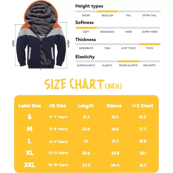 GEEK LIGHTING Boys Sherpa Lined Hoodie Kids Fleece Sweatshirt Full Zip Hooded Jacket
