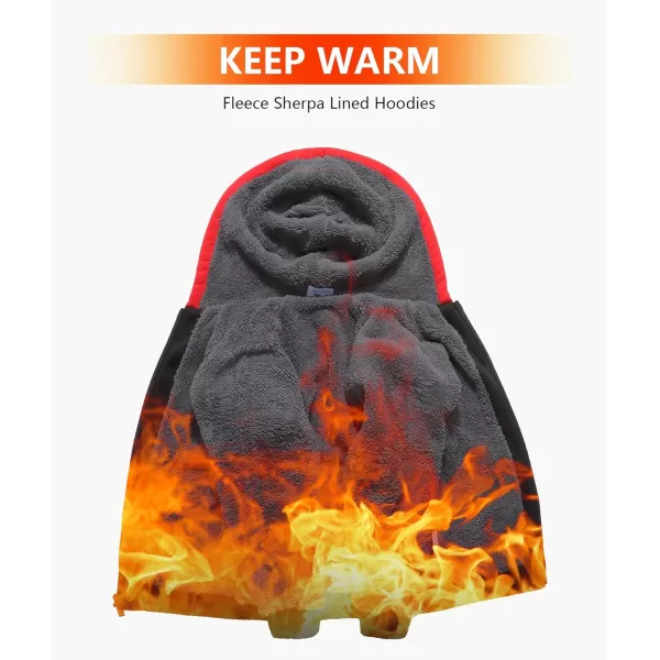 GEEK LIGHTING Boys Sherpa Lined Hoodie Kids Fleece Sweatshirt Full Zip Hooded Jacket