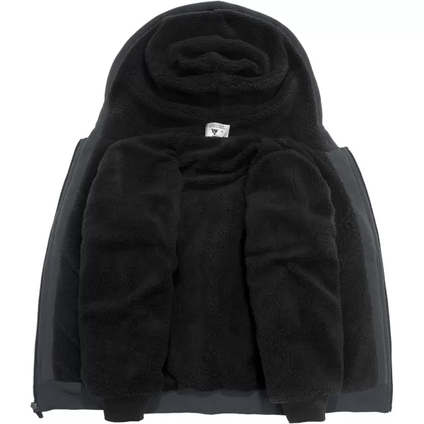 GEEK LIGHTING Boys Sherpa Lined Hoodie Kids Fleece Sweatshirt Full Zip Hooded Jacket