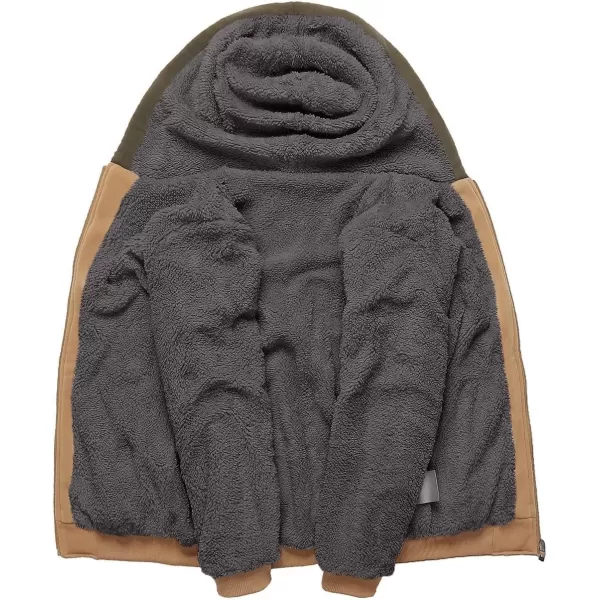 GEEK LIGHTING Boys Sherpa Lined Hoodie Kids Fleece Sweatshirt Full Zip Hooded Jacket