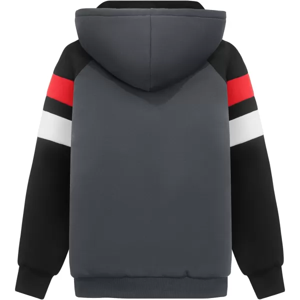 GEEK LIGHTING Boys Sherpa Lined Hoodie Kids Fleece Sweatshirt Full Zip Hooded Jacket