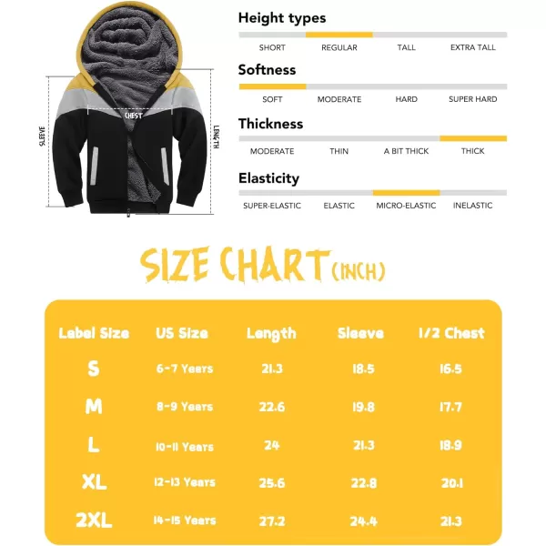 GEEK LIGHTING Boys Sherpa Lined Hoodie Kids Fleece Sweatshirt Full Zip Hooded Jacket