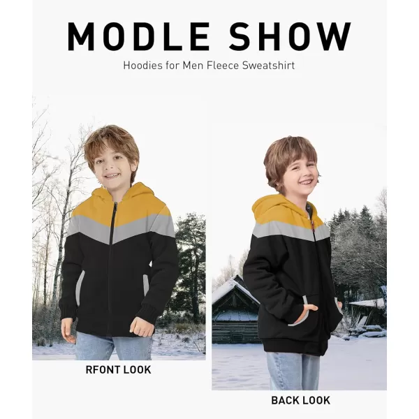 GEEK LIGHTING Boys Sherpa Lined Hoodie Kids Fleece Sweatshirt Full Zip Hooded Jacket