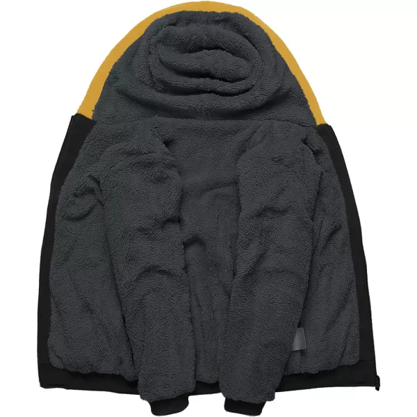 GEEK LIGHTING Boys Sherpa Lined Hoodie Kids Fleece Sweatshirt Full Zip Hooded Jacket