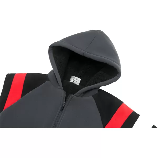 GEEK LIGHTING Boys Sherpa Lined Hoodie Kids Fleece Sweatshirt Full Zip Hooded Jacket