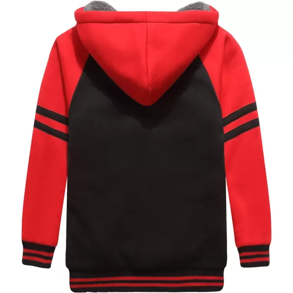 GEEK LIGHTING Boys Sherpa Lined Hoodie Kids Fleece Sweatshirt Full Zip Hooded Jacket