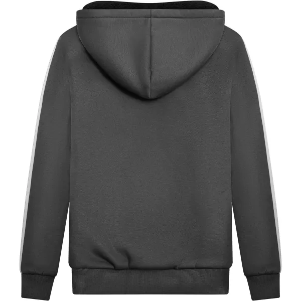 GEEK LIGHTING Boys Sherpa Lined Hoodie Kids Fleece Sweatshirt Full Zip Hooded Jacket