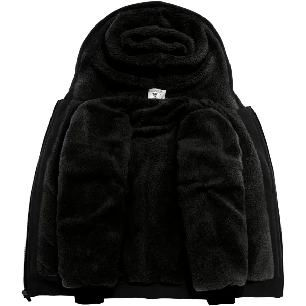 GEEK LIGHTING Boys Sherpa Lined Hoodie Kids Fleece Sweatshirt Full Zip Hooded Jacket