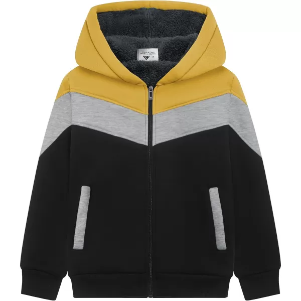 GEEK LIGHTING Boys Sherpa Lined Hoodie Kids Fleece Sweatshirt Full Zip Hooded Jacket