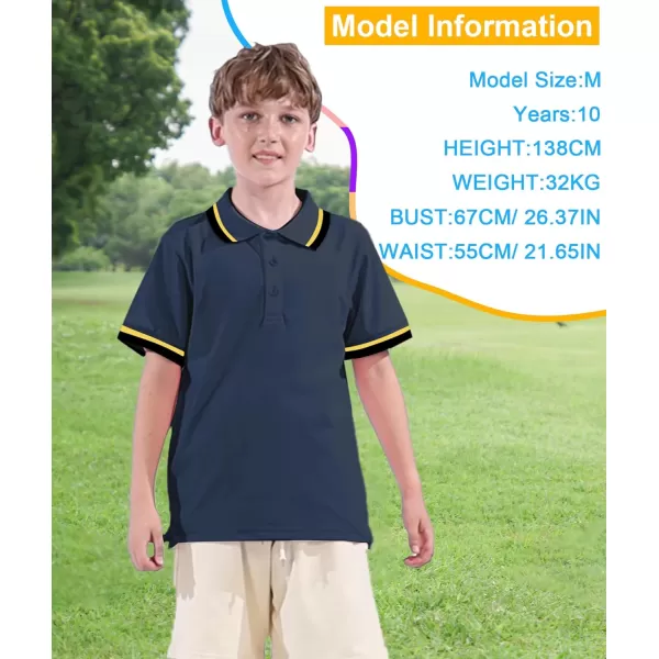GEEK LIGHTING Boys' Short Sleeve Polo Shirts School Uniforms T-Shirt for Kids and Teens 6-16 Years