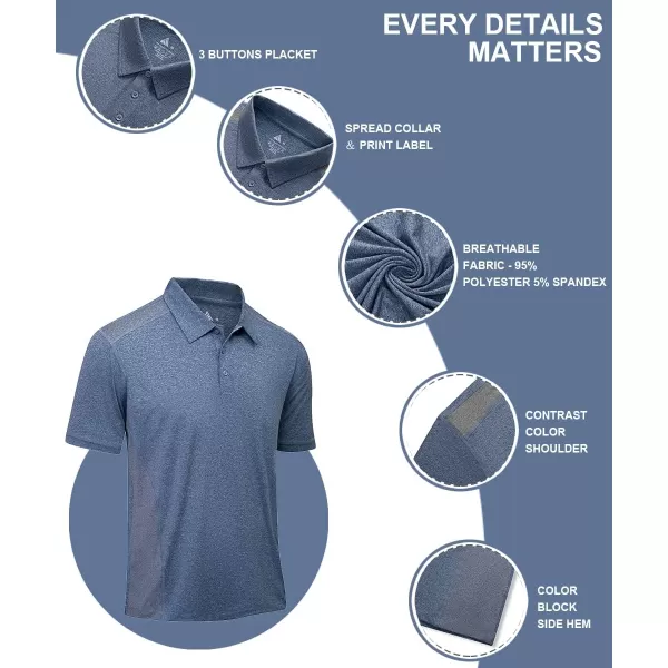 GEEK LIGHTING Golf Shirts for Men Short Sleeve Moisture Wicking Shirts Summer Casual Tops