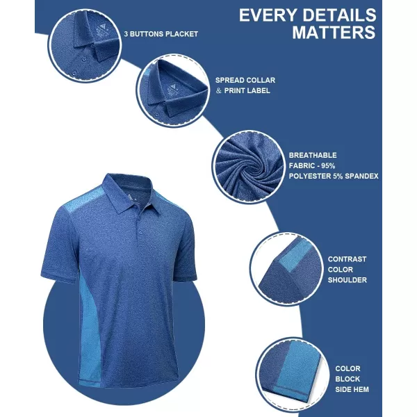GEEK LIGHTING Golf Shirts for Men Short Sleeve Moisture Wicking Shirts Summer Casual Tops