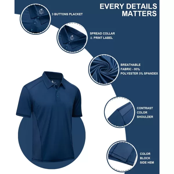 GEEK LIGHTING Golf Shirts for Men Short Sleeve Moisture Wicking Shirts Summer Casual Tops