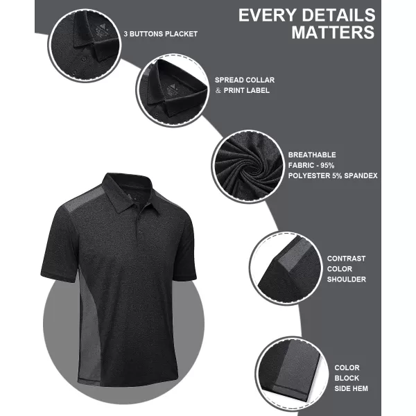 GEEK LIGHTING Golf Shirts for Men Short Sleeve Moisture Wicking Shirts Summer Casual Tops