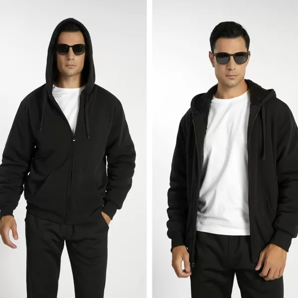 GEEK LIGHTING Hoodies for Men Fleece Sherpa Lined Jacket Zip Up Sweatshirts Heavyweight Warm Coat Winter Sweaters