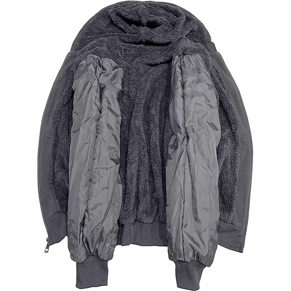 GEEK LIGHTING Hoodies for Men Fleece Sherpa Lined Jacket Zip Up Sweatshirts Heavyweight Warm Coat Winter Sweaters)