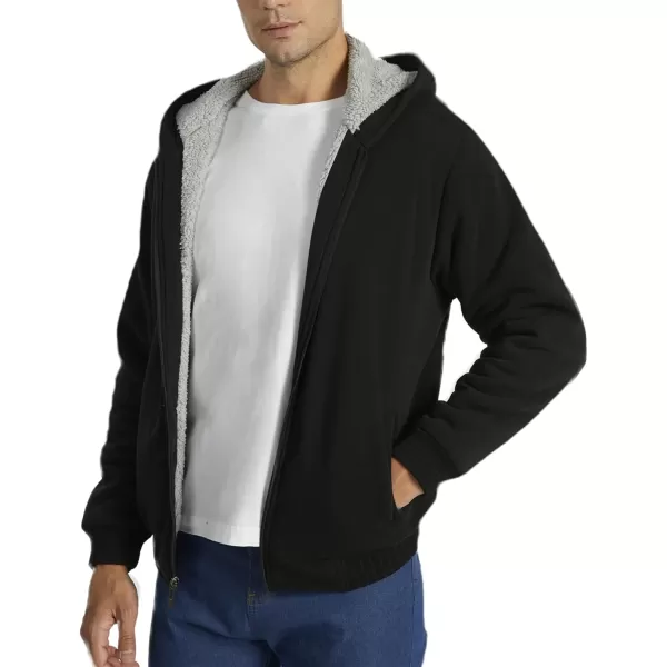 GEEK LIGHTING Hoodies for Men Fleece Sherpa Lined Jacket Zip Up Sweatshirts Heavyweight Warm Coat Winter Sweaters