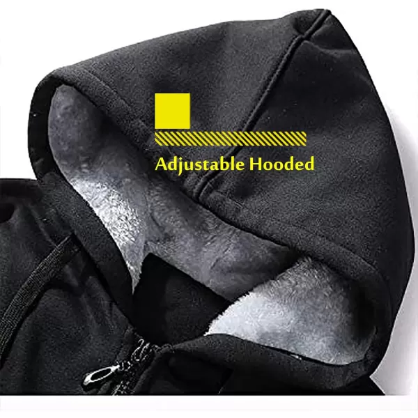 GEEK LIGHTING Hoodies for Men Fleece Sherpa Lined Jacket Zip Up Sweatshirts Heavyweight Warm Coat Winter Sweaters)