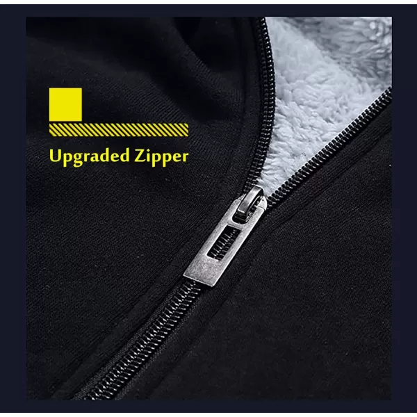 GEEK LIGHTING Hoodies for Men Fleece Sherpa Lined Jacket Zip Up Sweatshirts Heavyweight Warm Coat Winter Sweaters)