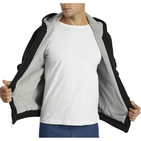 GEEK LIGHTING Hoodies for Men Fleece Sherpa Lined Jacket Zip Up Sweatshirts Heavyweight Warm Coat Winter Sweaters