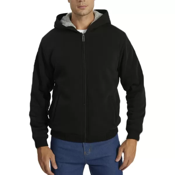 GEEK LIGHTING Hoodies for Men Fleece Sherpa Lined Jacket Zip Up Sweatshirts Heavyweight Warm Coat Winter Sweaters