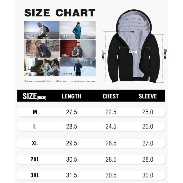 GEEK LIGHTING Hoodies for Men Heavyweight Fleece Sweatshirt - Full Zip Up Thick Sherpa Lined