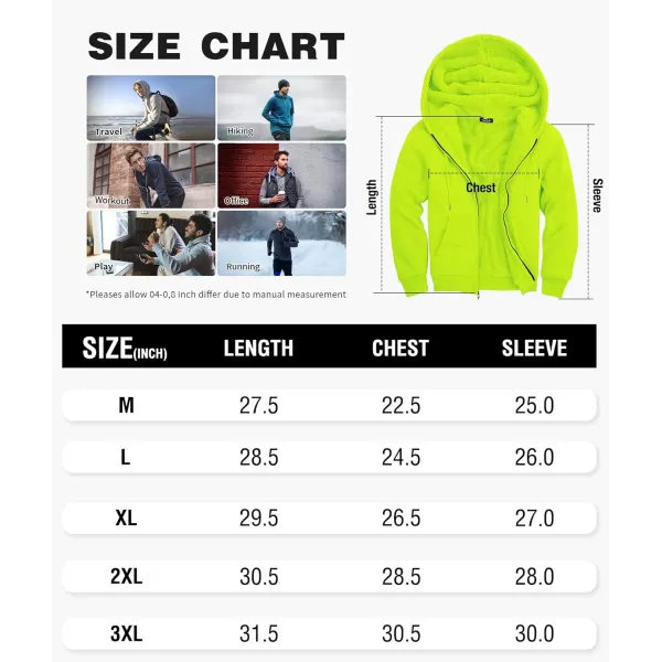GEEK LIGHTING Hoodies for Men Heavyweight Fleece Sweatshirt - Full Zip Up Thick Sherpa Lined