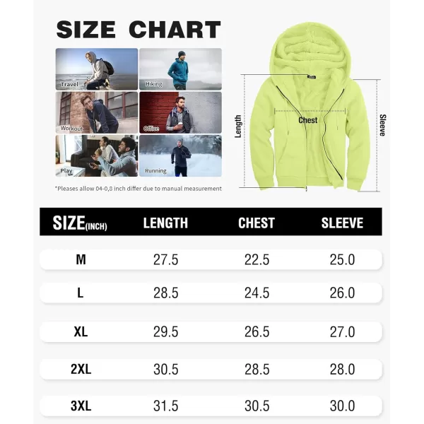 GEEK LIGHTING Hoodies for Men Heavyweight Fleece Sweatshirt - Full Zip Up Thick Sherpa Lined