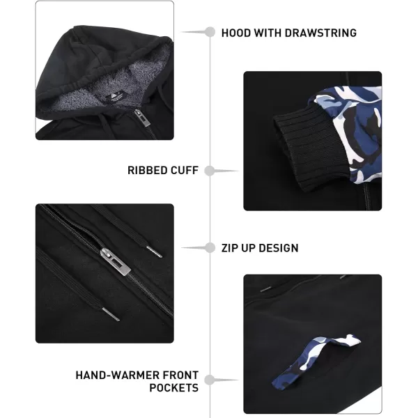 GEEK LIGHTING Hoodies for Men Heavyweight Fleece Sweatshirt - Full Zip Up Thick Sherpa Lined