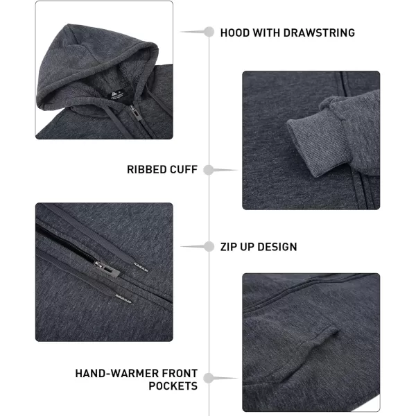 GEEK LIGHTING Hoodies for Men Heavyweight Fleece Sweatshirt - Full Zip Up Thick Sherpa Lined