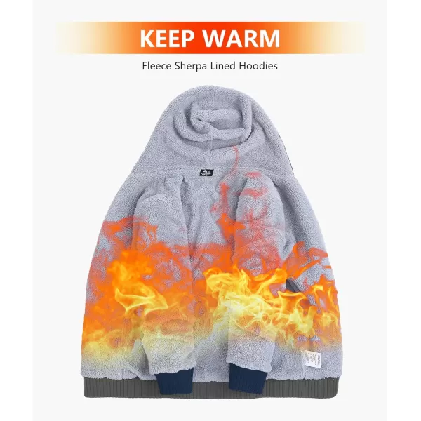 GEEK LIGHTING Hoodies for Men Heavyweight Fleece Sweatshirt - Full Zip Up Thick Sherpa Lined