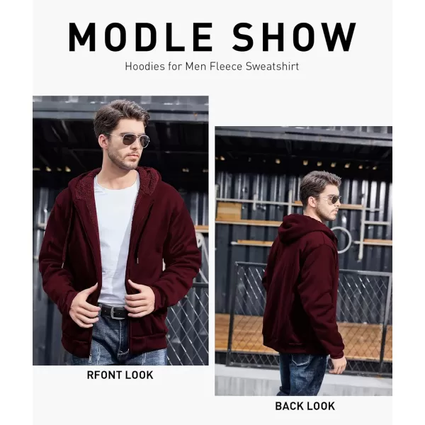 GEEK LIGHTING Hoodies for Men Heavyweight Fleece Sweatshirt - Full Zip Up Thick Sherpa Lined
