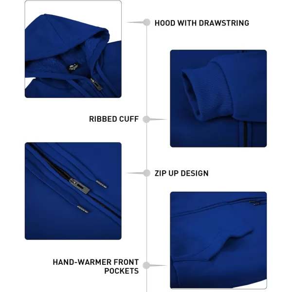GEEK LIGHTING Hoodies for Men Heavyweight Fleece Sweatshirt - Full Zip Up Thick Sherpa Lined