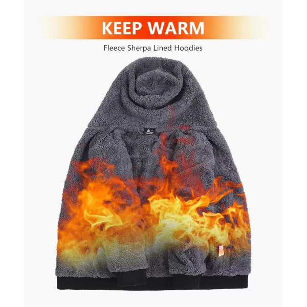 GEEK LIGHTING Hoodies for Men Heavyweight Fleece Sweatshirt - Full Zip Up Thick Sherpa Lined