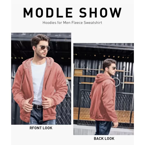 GEEK LIGHTING Hoodies for Men Heavyweight Fleece Sweatshirt - Full Zip Up Thick Sherpa Lined