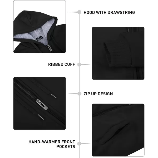GEEK LIGHTING Hoodies for Men Heavyweight Fleece Sweatshirt - Full Zip Up Thick Sherpa Lined