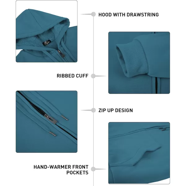 GEEK LIGHTING Hoodies for Men Heavyweight Fleece Sweatshirt - Full Zip Up Thick Sherpa Lined