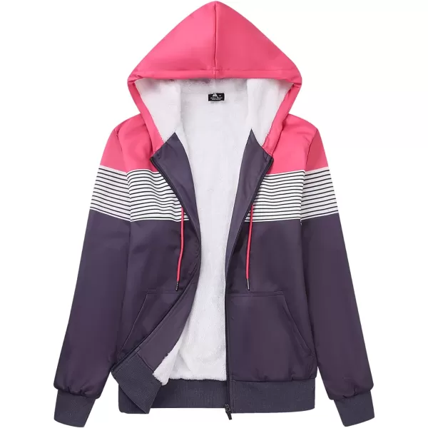 GEEK LIGHTING Hoodies for Women Sherpa Lined Winter Fleece Sweatshirt - Full Zip Up Thick