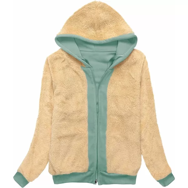 GEEK LIGHTING Hoodies for Women Sherpa Lined Winter Fleece Sweatshirt - Full Zip Up Thick)