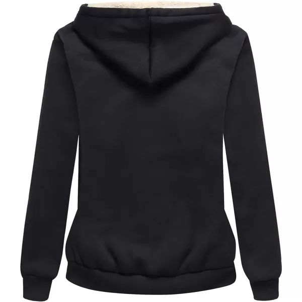 GEEK LIGHTING Hoodies for Women Sherpa Lined Winter Fleece Sweatshirt - Full Zip Up Thick)