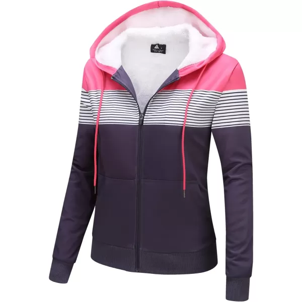 GEEK LIGHTING Hoodies for Women Sherpa Lined Winter Fleece Sweatshirt - Full Zip Up Thick