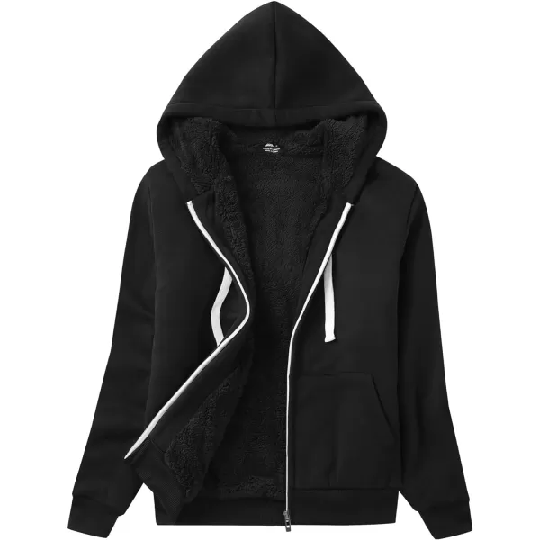 GEEK LIGHTING Hoodies for Women Sherpa Lined Winter Fleece Sweatshirt - Full Zip Up Thick